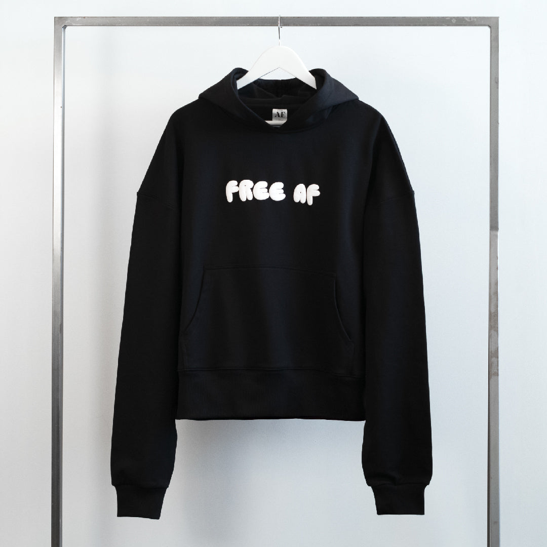 FREE AF CROPPED HOODIE - SOFT BLACK