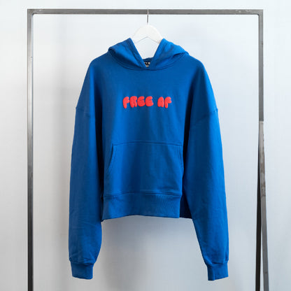 FREE AF CROPPED HOODIE - COBALT BLUE